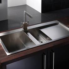 Abode Metrik 1.5 Bowl Inset Kitchen Sink with Drainer