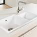 Shaws Brindle 800 1.75 Bowl Ceramic Kitchen Sink - Sinks-Taps.com