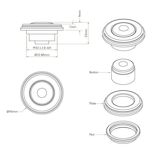 Bidbury and Co Luxury Airswitch Cover for Waste Disposal Units