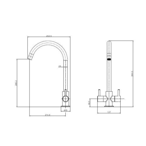 Reginox Genesis II Twin Lever Kitchen Tap