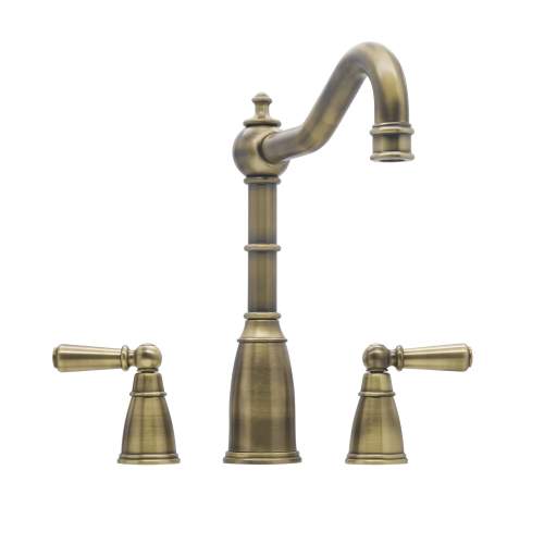 Bidbury & Co Bickton Sherston 3 Hole Mixer Tap with Metal Lever Handles