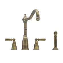 Bidbury & Co Stockwell 4 Hole Mixer Tap with Metal Lever Handles and Side Spray