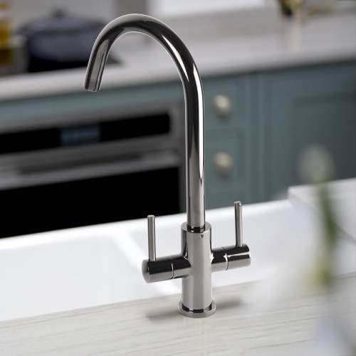 Caple Lamar Black Chrome Dual Lever Tap