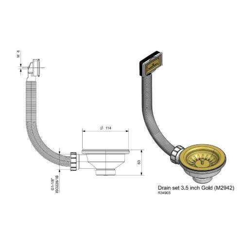 Reginox Gold Waste Kit for Amsterdam Sinks