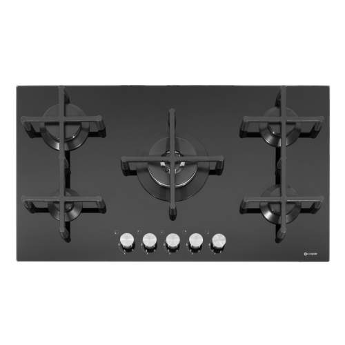 Caple C7591G 86cm Black Gas On Glass 5 Burner Hob