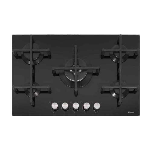 Caple C7571G 76cm Black Gas On Glass 5 Burner Hob