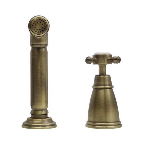 Bidbury and Co Chalford Patinated Brass Independent Pull-Out Spray with Crosshead Handle