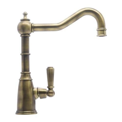 Bidbury & Co Stanton Single Lever Patinated Brass Monobloc Tap with Metal Handles