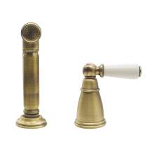 Bidbury and Co Taynton Patinated Brass Independent Pull-Out Spray with Porcelain Lever Handle