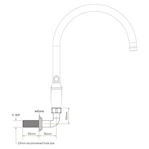 Bidbury and Co Bridge Tap Wall Mounting Kit