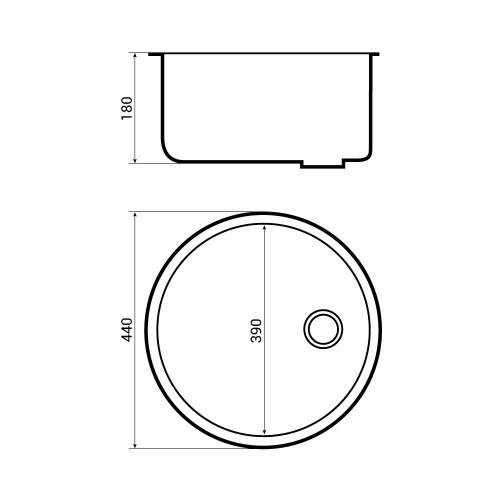 Bluci RUBUS 101B-U Circular Undermounted Kitchen Sink