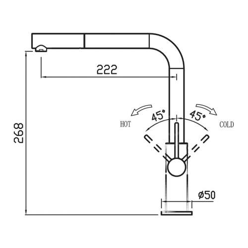 Clearwater Auriga Pull Out Kitchen Tap