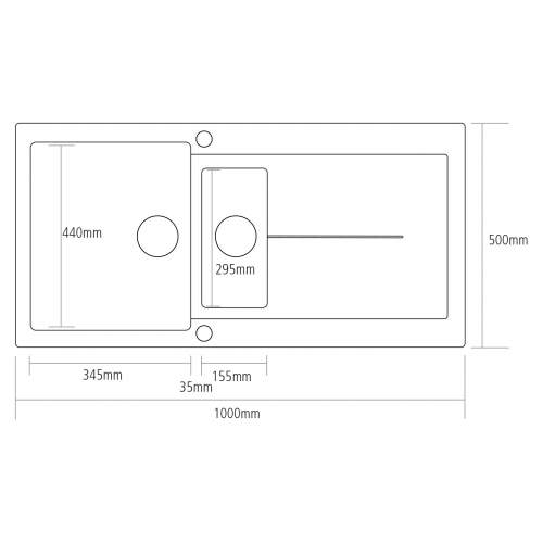 Caple Canis 150 Inset 1.5 Bowl Kitchen Sink With Drainer - Mink