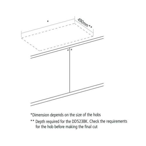 Caple DD523BK 52cm Black Modular Flip Downdraft Extractor