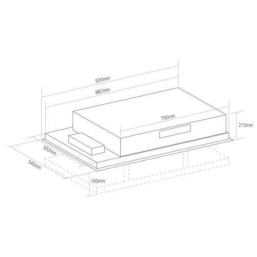 Caple CE930 920cm Customisable Ceiling Cooker Hood