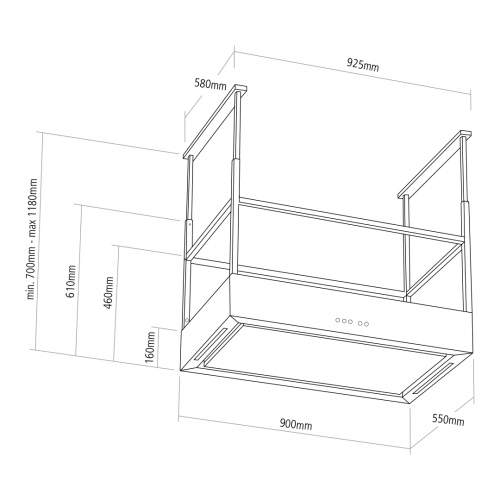 Caple TEL900 Tela 900 Island Cooker Hood