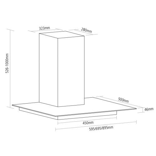 Caple FGC621 59.5cm Stainless Steel Wall Chimney Hood