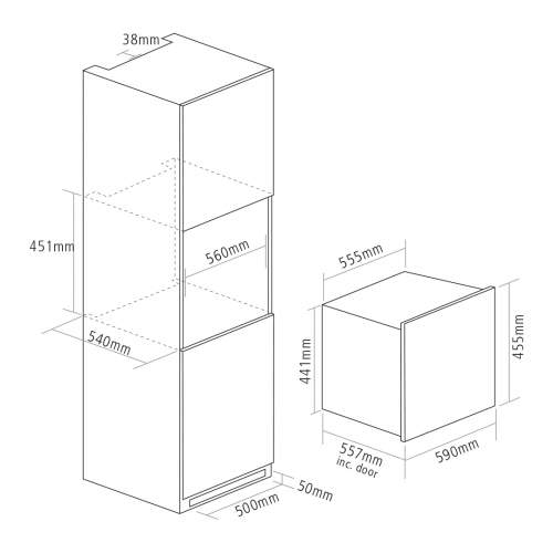 Caple WC6411BG Black In-Column Single Zone Wine Cooler