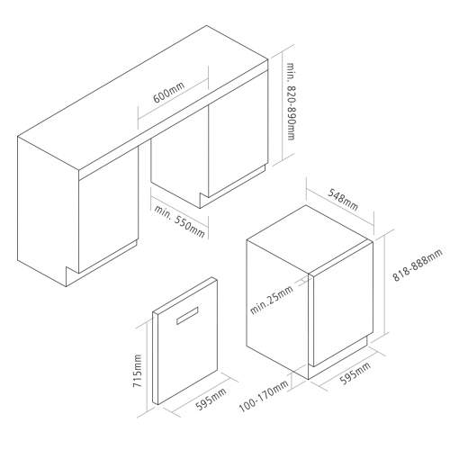 Caple RBR8 Built Under Larder Fridge with Ice Box