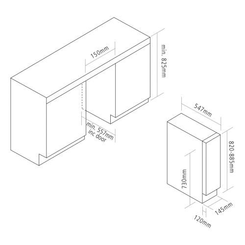 Caple Wi158BG Black Glass Undercounter Single Zone Wine Cabinet