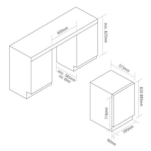 Caple Wi6143BG Black Glass Undercounter Single Zone Wine Cooler