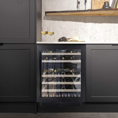 Caple Wi6135BS Black Steel Undercounter Dual Zone Wine Cooler