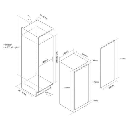 Caple RIF126 122cm In-Column Freezer