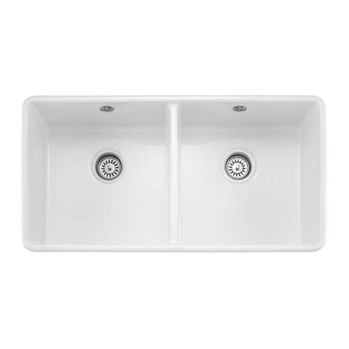 Rangemaster Double Bowl Ceramic Farmhouse Kitchen Sink