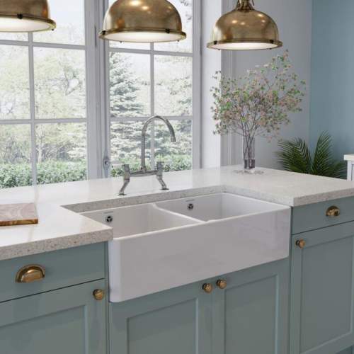 Rangemaster Double Bowl Ceramic Farmhouse Kitchen Sink