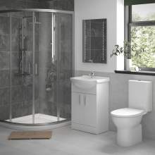 Bluci Mostra Full Suite with 900mm 2 Door Easy-Fit Quadrant & Tray and Vanity Unit