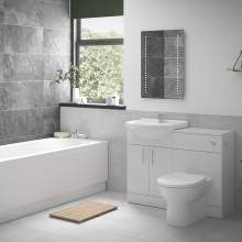 Bluci Mostra Full Suite with Rimless Back to Wall WC and Single End Bath