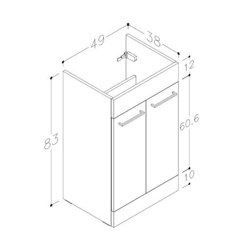 Bluci Vercelli 510mm Cloakroom Pack White Gloss and Chrome