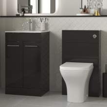 Bluci Vercelli 510mm Cloakroom Pack Anthracite Gloss and Chrome