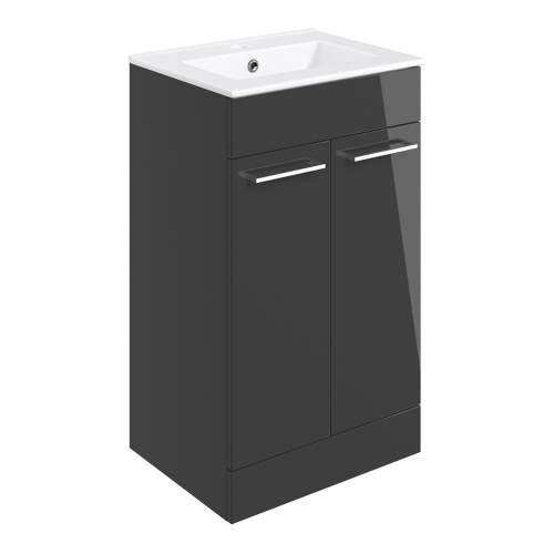 Bluci Vercelli 510mm Cloakroom Pack Anthracite Gloss and Chrome