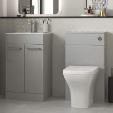 Bluci Vercelli 510mm Cloakroom Pack Grey Gloss and Chrome