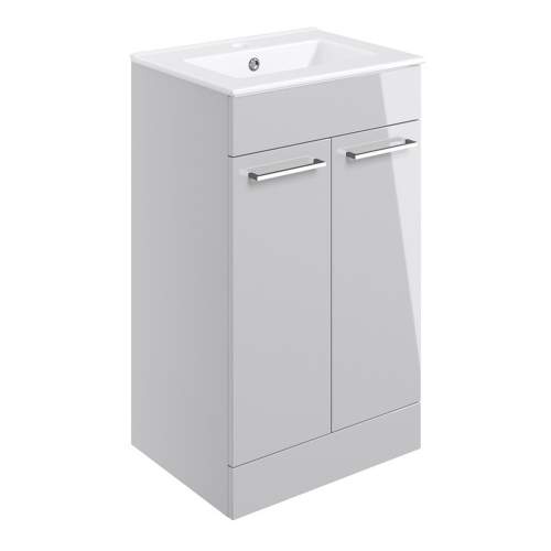 Bluci Vercelli 510mm Cloakroom Pack Grey Gloss and Chrome