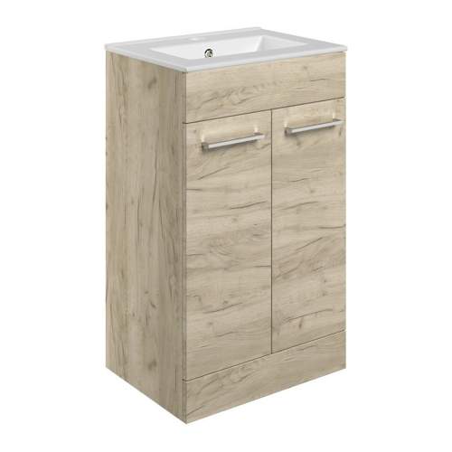 Bluci Vercelli 510mm Cloakroom Pack Oak and Chrome