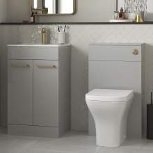 Bluci Vercelli 510mm Cloakroom Pack Grey Gloss and Brushed Brass