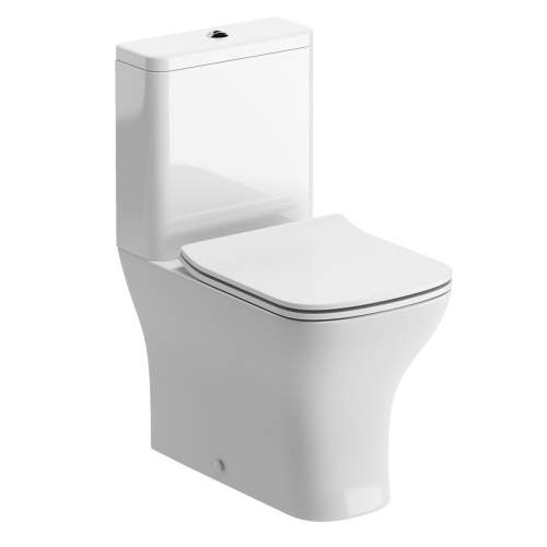 Bluci Elba 600mm Basin Unit and WC Pack - Matt White with Black Tap