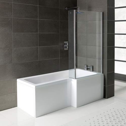 Bluci L-Shape 1700mm Shower Bath Panel and Screen