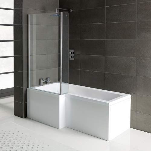 Bluci L-Shape 1700mm Shower Bath Panel and Screen