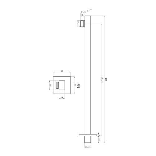 Bluci Square Concealed Valve Head & Arm Shower Pack - Chrome