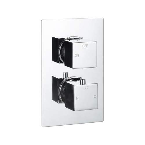 Bluci Square Concealed Valve Head & Arm Shower Pack - Chrome