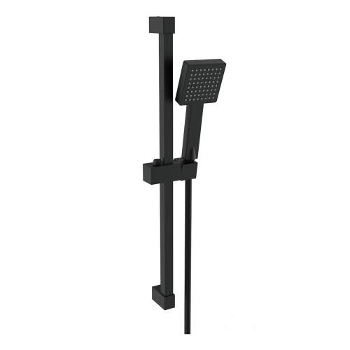 Bluci Square Concealed Valve Head & Arm Shower Pack - Matt Black