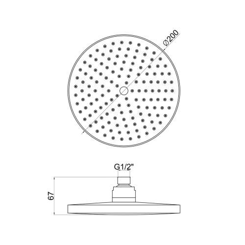 Bluci Round Concealed Valve Head and Arm Shower Pack - Chrome