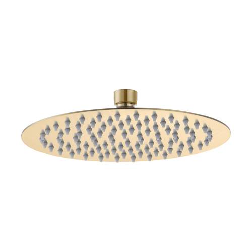 Bluci Round Concealed Valve Head and Arm Shower Pack - Brushed Brass